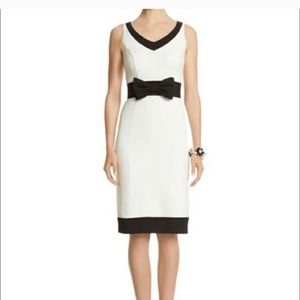 White House Black Market sheath dress, bow belt